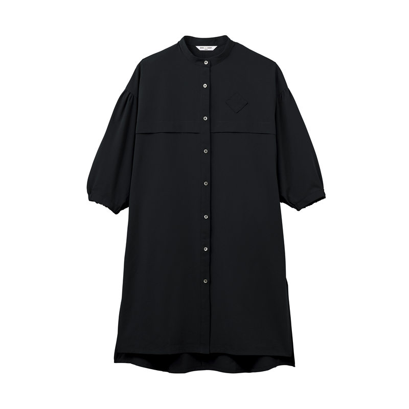 ティーエッチエス ロングシャツ六分袖 AS8902 ブラック L 1枚/袋（ご注文単位1袋）【直送品】