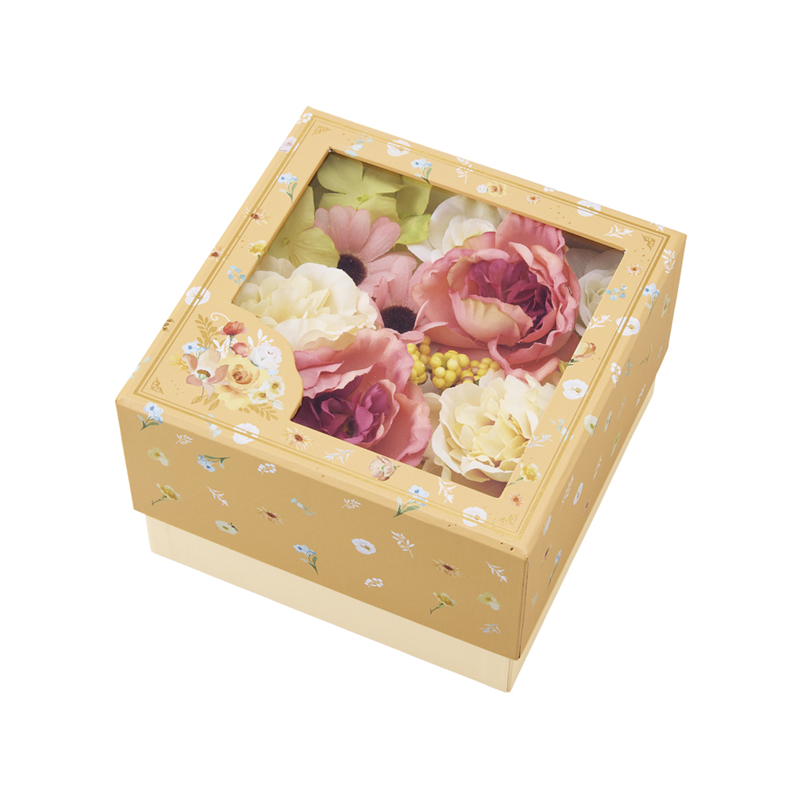イナップ 造花スクエアオレンジボックス 6個/箱（ご注単位3箱）【直送品】