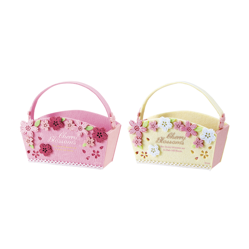 イナップ さくらフェルトバスケット 2色アソート 1個（ご注文単位48個）【直送品】