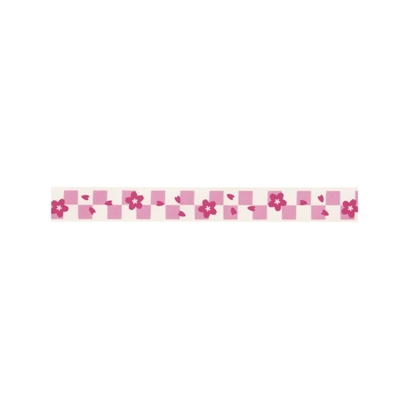 イナップ 12.6mmフラッグチェック桜りぼん 1巻（ご注文単位6巻）【直送品】