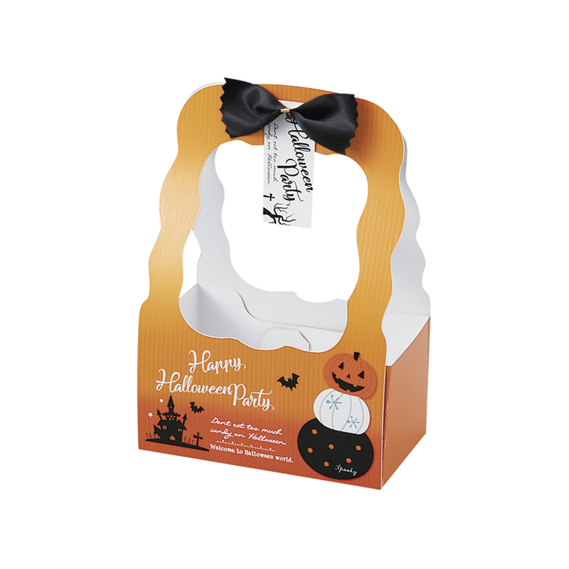 イナップ リボン付きハロウィンペーパーバッグ 1個（ご注文単位100個）【直送品】