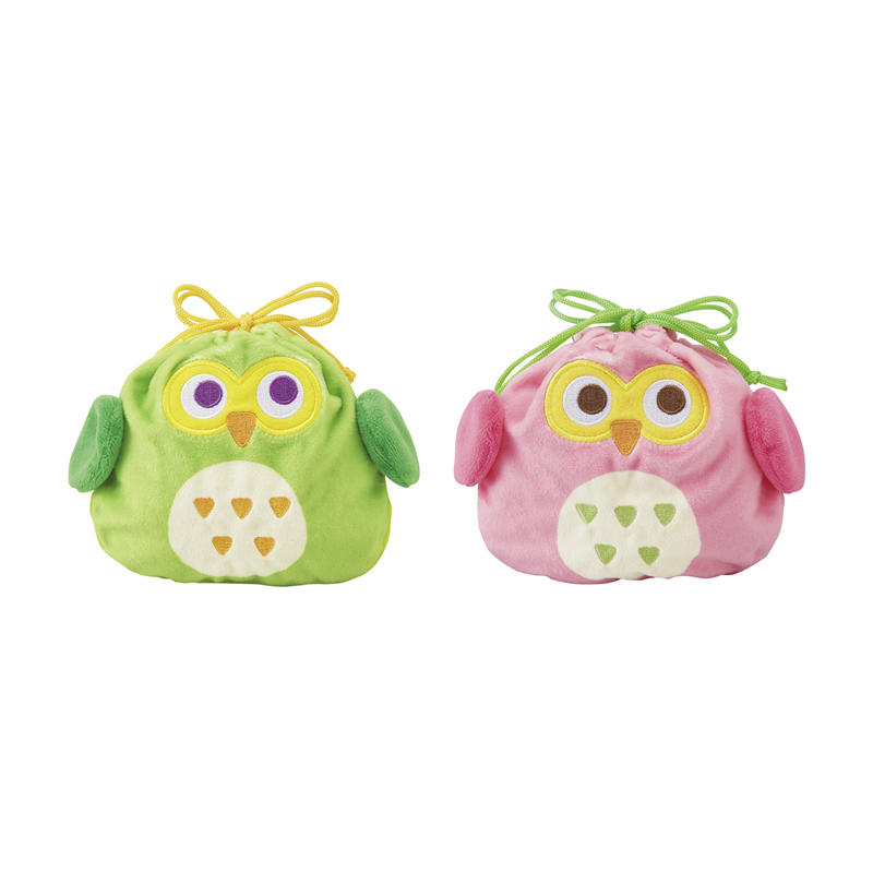 イナップ フクロウ巾着 2色アソート 1個（ご注文単位48個）【直送品】