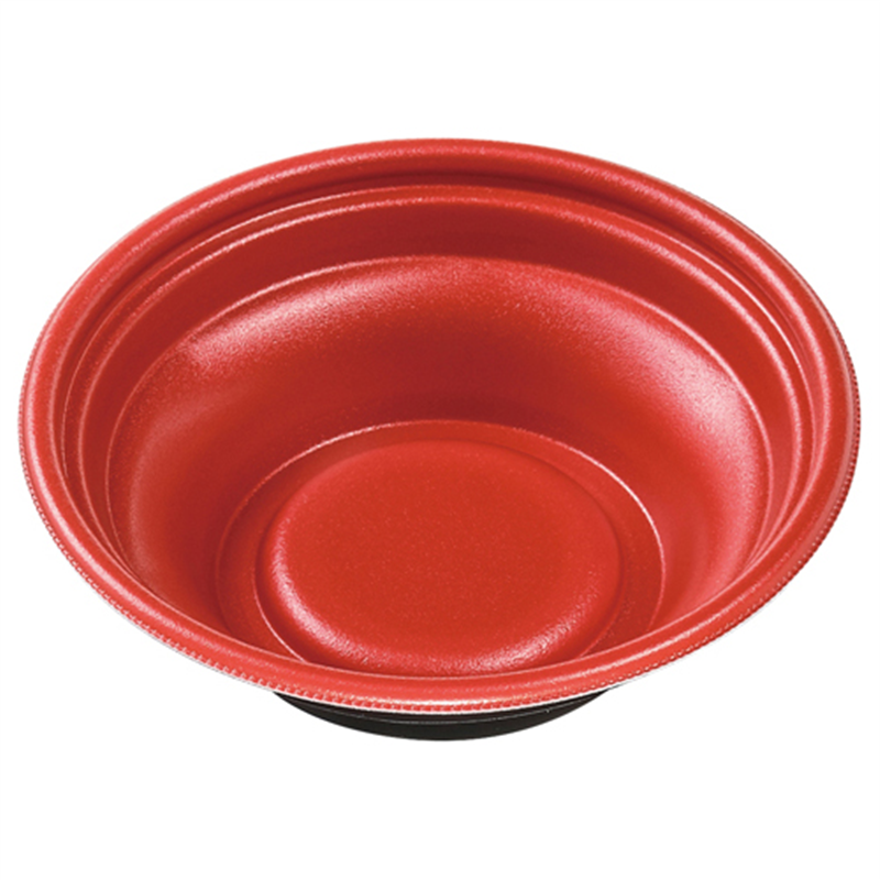 エフピコ 麺容器 MFPホット麺 本体 18小(52)絞 M赤黒 50枚/袋(ご注文単位1袋)【直送品】