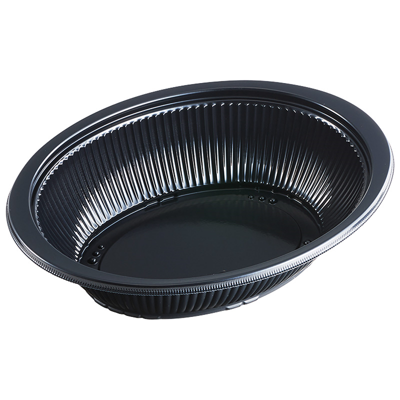 エフピコ 弁当容器 DLV楕円 本体 24-18（60）MSD 黒 50枚/袋（ご注文単位1袋）【直送品】
