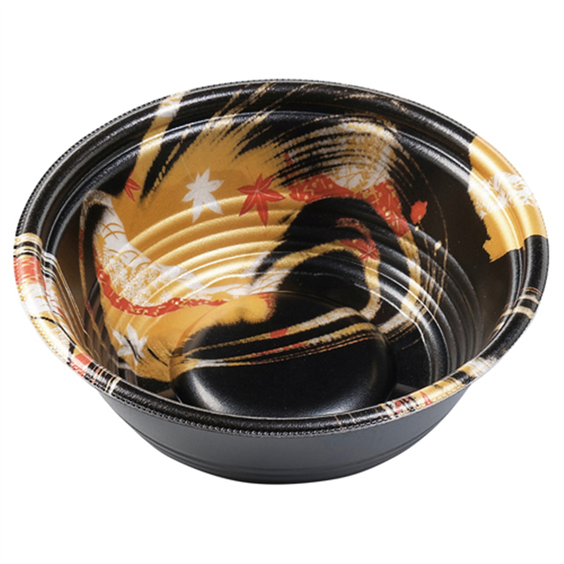 エフピコ 麺容器 MFPホット麺 本体 18小(60)R 風金黒 50枚/袋(ご注文単位1袋)【直送品】