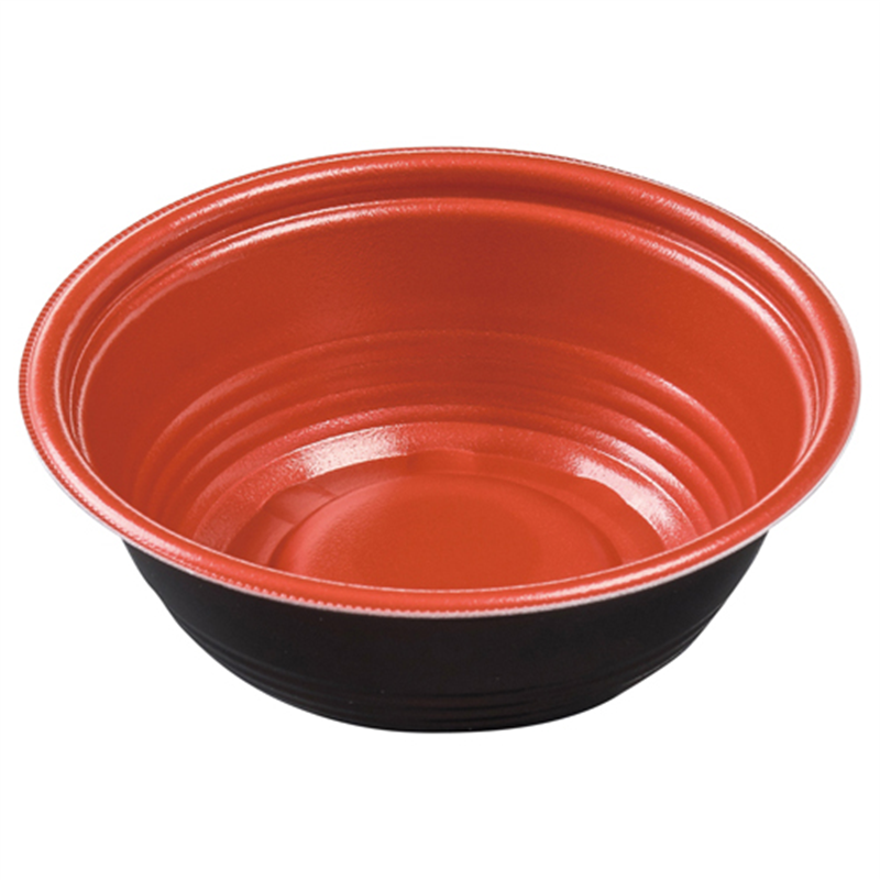 エフピコ 麺容器 MFPホット麺 本体 18小(60)R M赤黒 50枚/袋(ご注文単位1袋)【直送品】