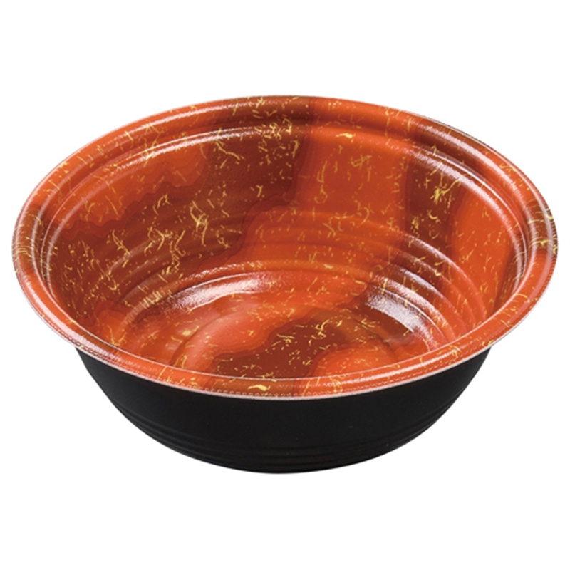 エフピコ 麺容器 MFPホット麺 本体 18小(60)R ゆら赤黒 50枚/袋(ご注文単位1袋)【直送品】
