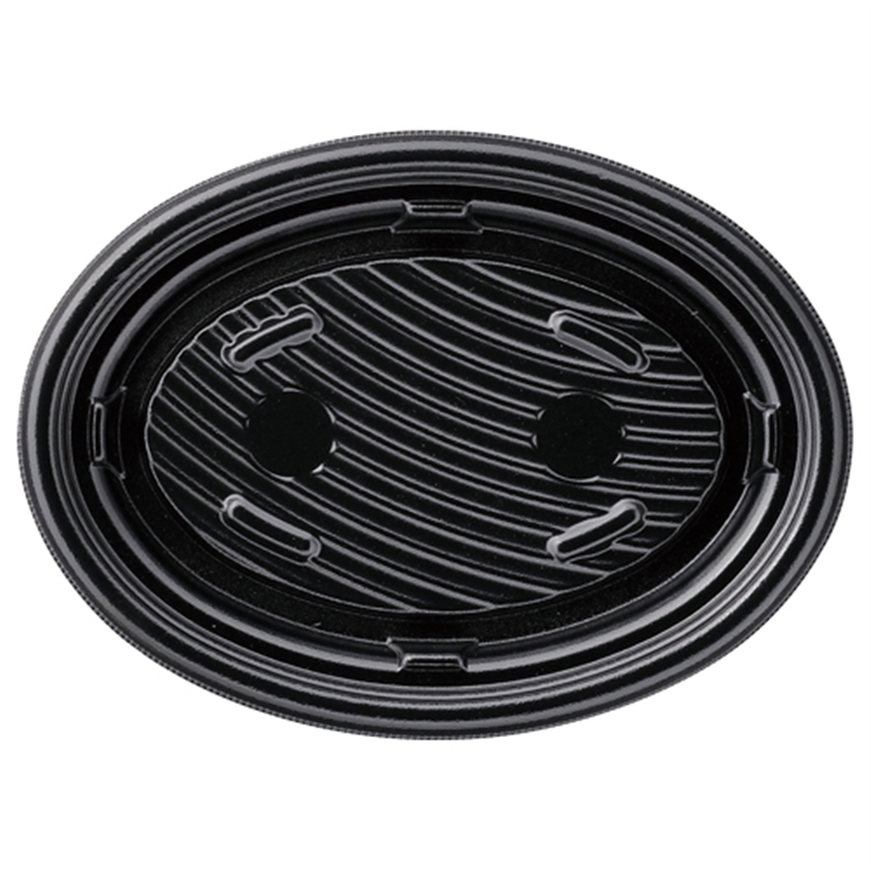 エフピコ 軽食容器 MFPグラブ楕円 本体 24-18 黒 50枚/袋（ご注文単位1袋）【直送品】