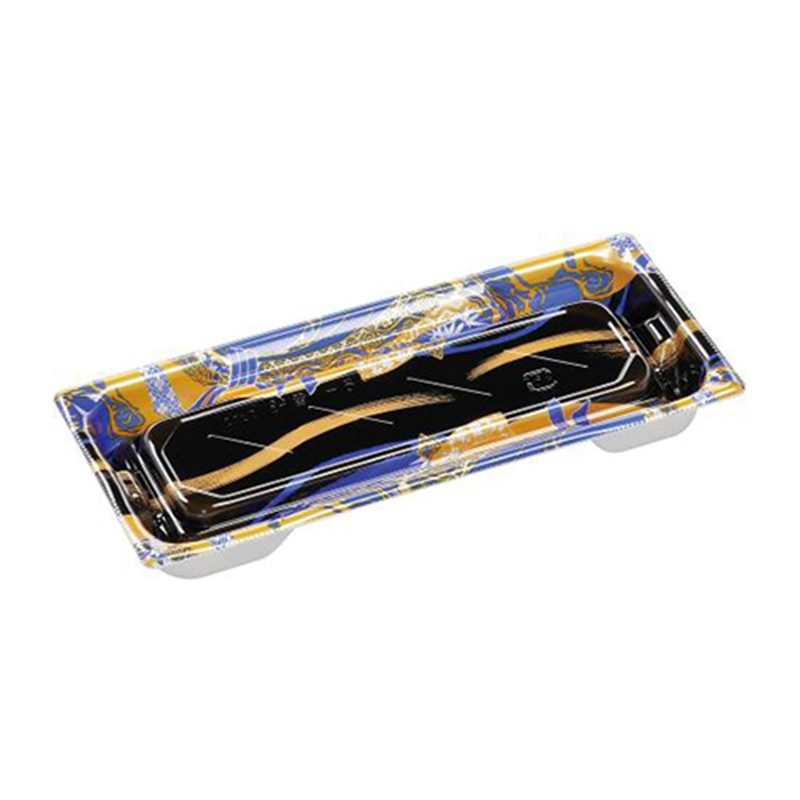 エフピコ 寿司容器 鈴音 本体 1-5PT 帯流れ青 50枚/袋（ご注文単位1袋）【直送品】