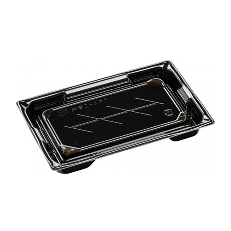 エフピコ 寿司容器 鈴音 本体 2-4PT 黒W 50枚/袋（ご注文単位1袋）【直送品】