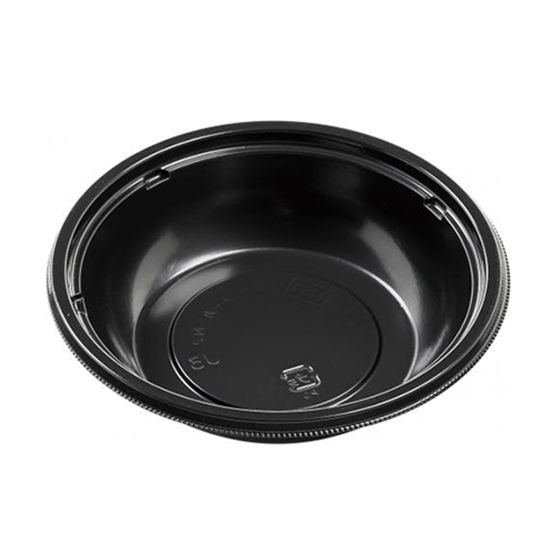 エフピコ 麺セット容器 内装 SBセット-丸-N2 V 黒 50枚/袋（ご注文単位1袋）【直送品】