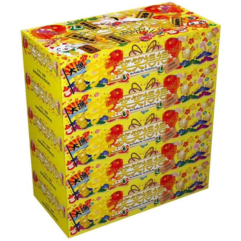 ヨンパ 笑笑福福BOXティッシュ5個/パック(ご注文単位60パック)【直送品】