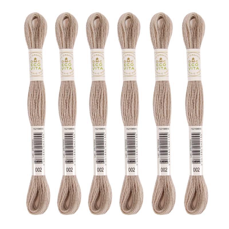 DMC 刺しゅう毛糸 [ECOVITA-エコヴィータ-] ウールスレッド 1カセ16m 同色6本入 col.002 1箱（ご注文単位1箱）【直送品】
