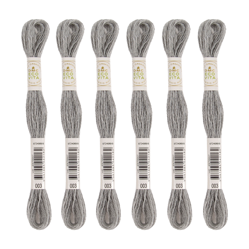 DMC 刺しゅう毛糸 [ECOVITA-エコヴィータ-] ウールスレッド 1カセ16m 同色6本入 col.003 1箱（ご注文単位1箱）【直送品】
