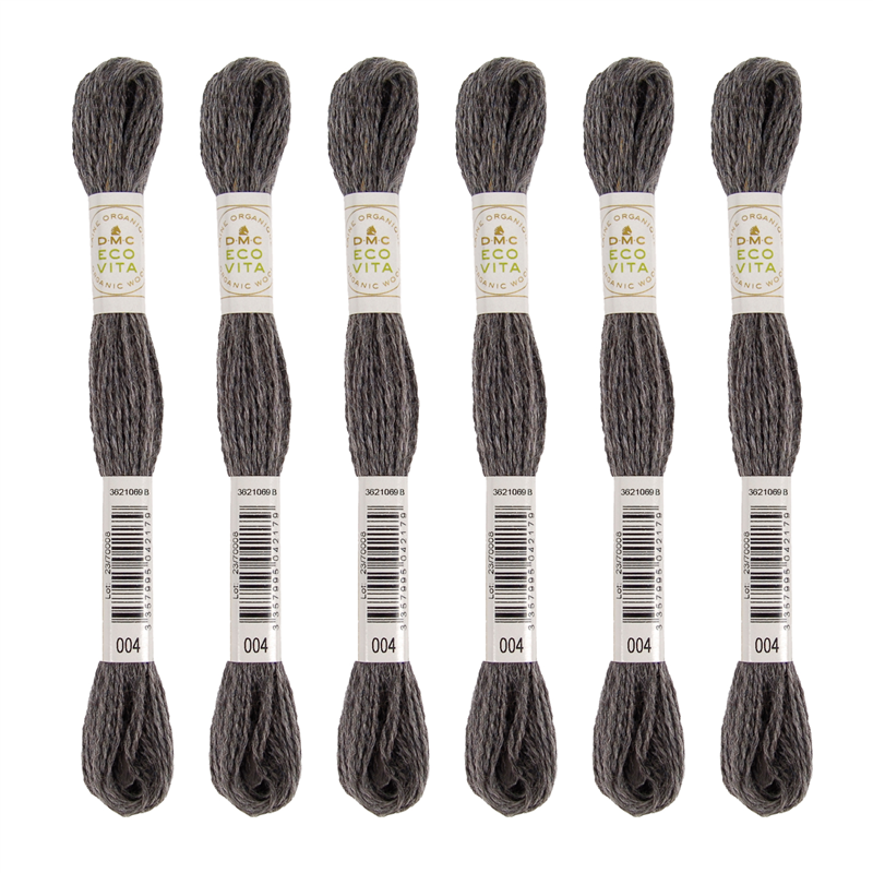 DMC 刺しゅう毛糸 [ECOVITA-エコヴィータ-] ウールスレッド 1カセ16m 同色6本入 col.004 1箱（ご注文単位1箱）【直送品】