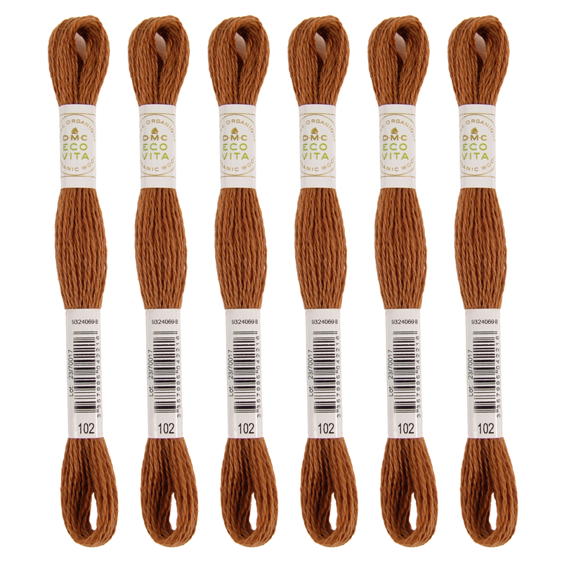 DMC 刺しゅう毛糸 [ECOVITA-エコヴィータ-] ウールスレッド 1カセ16m 同色6本入 col.102 1箱（ご注文単位1箱）【直送品】