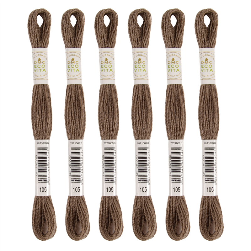 DMC 刺しゅう毛糸 [ECOVITA-エコヴィータ-] ウールスレッド 1カセ16m 同色6本入 col.105 1箱（ご注文単位1箱）【直送品】