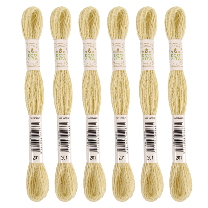 DMC 刺しゅう毛糸 [ECOVITA-エコヴィータ-] ウールスレッド 1カセ16m 同色6本入 col.201 1箱（ご注文単位1箱）【直送品】