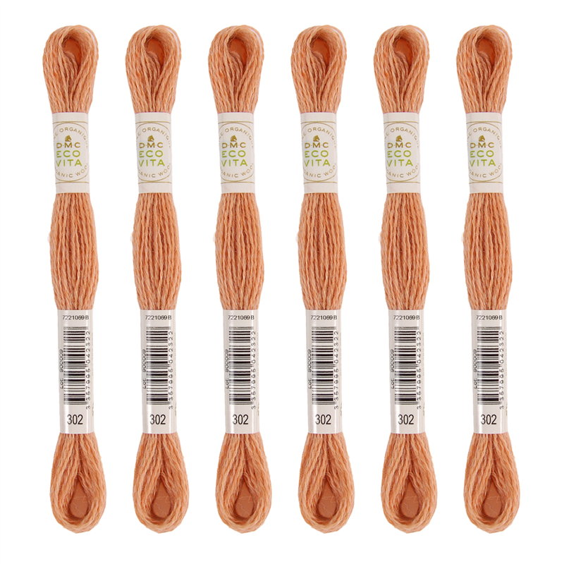 DMC 刺しゅう毛糸 [ECOVITA-エコヴィータ-] ウールスレッド 1カセ16m 同色6本入 col.302 1箱（ご注文単位1箱）【直送品】