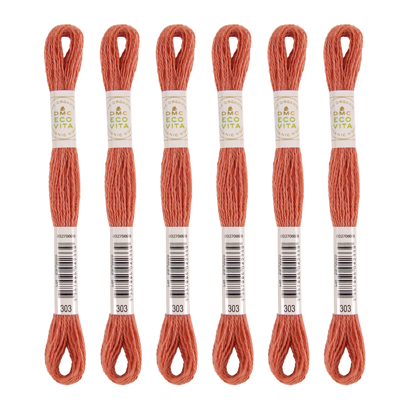 DMC 刺しゅう毛糸 [ECOVITA-エコヴィータ-] ウールスレッド 1カセ16m 同色6本入 col.303 1箱（ご注文単位1箱）【直送品】