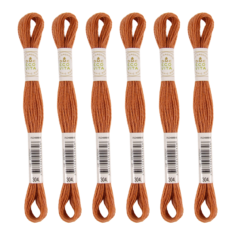 DMC 刺しゅう毛糸 [ECOVITA-エコヴィータ-] ウールスレッド 1カセ16m 同色6本入 col.304 1箱（ご注文単位1箱）【直送品】