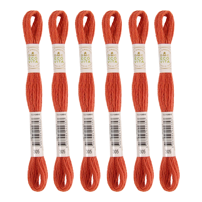 DMC 刺しゅう毛糸 [ECOVITA-エコヴィータ-] ウールスレッド 1カセ16m 同色6本入 col.305 1箱（ご注文単位1箱）【直送品】