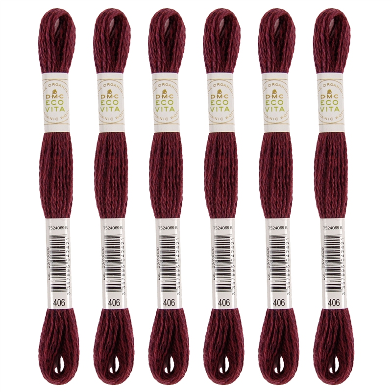 DMC 刺しゅう毛糸 [ECOVITA-エコヴィータ-] ウールスレッド 1カセ16m 同色6本入 col.406 1箱（ご注文単位1箱）【直送品】