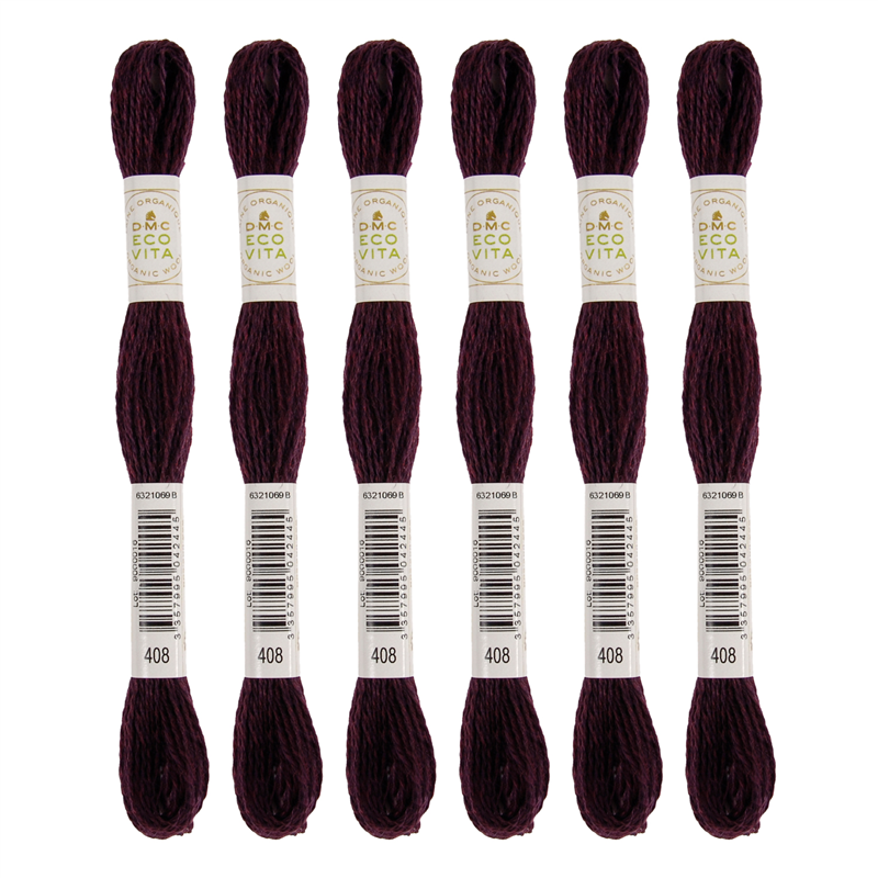 DMC 刺しゅう毛糸 [ECOVITA-エコヴィータ-] ウールスレッド 1カセ16m 同色6本入 col.408 1箱（ご注文単位1箱）【直送品】