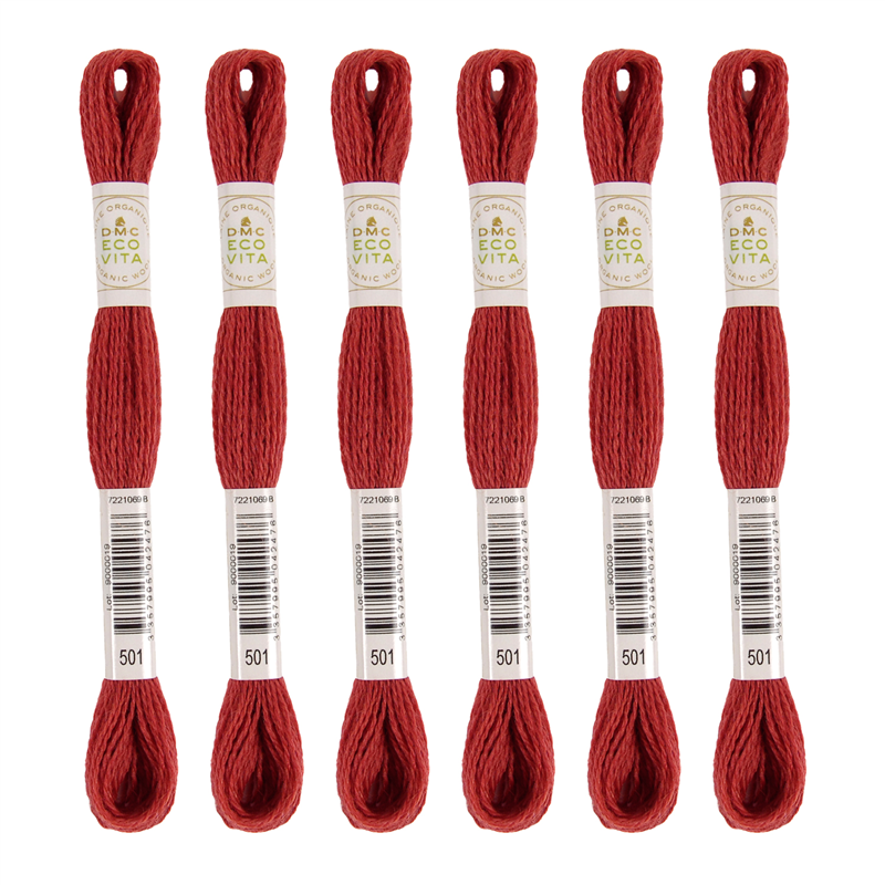 DMC 刺しゅう毛糸 [ECOVITA-エコヴィータ-] ウールスレッド 1カセ16m 同色6本入 col.501 1箱（ご注文単位1箱）【直送品】