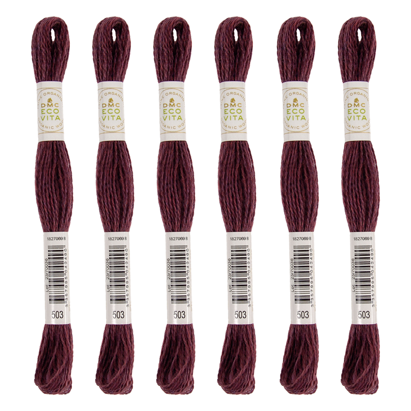 DMC 刺しゅう毛糸 [ECOVITA-エコヴィータ-] ウールスレッド 1カセ16m 同色6本入 col.503 1箱（ご注文単位1箱）【直送品】