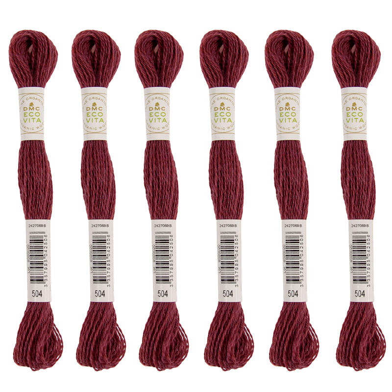 DMC 刺しゅう毛糸 [ECOVITA-エコヴィータ-] ウールスレッド 1カセ16m 同色6本入 col.504 1箱（ご注文単位1箱）【直送品】