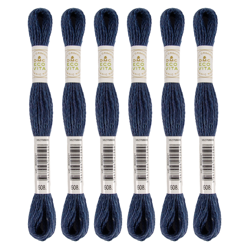 DMC 刺しゅう毛糸 [ECOVITA-エコヴィータ-] ウールスレッド 1カセ16m 同色6本入 col.608 1箱（ご注文単位1箱）【直送品】