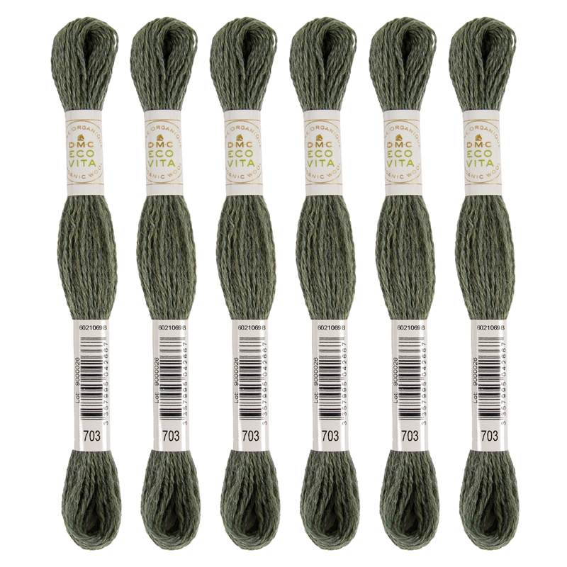 DMC 刺しゅう毛糸 [ECOVITA-エコヴィータ-] ウールスレッド 1カセ16m 同色6本入 col.703 1箱（ご注文単位1箱）【直送品】