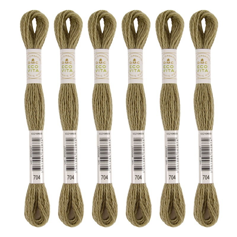 DMC 刺しゅう毛糸 [ECOVITA-エコヴィータ-] ウールスレッド 1カセ16m 同色6本入 col.704 1箱（ご注文単位1箱）【直送品】