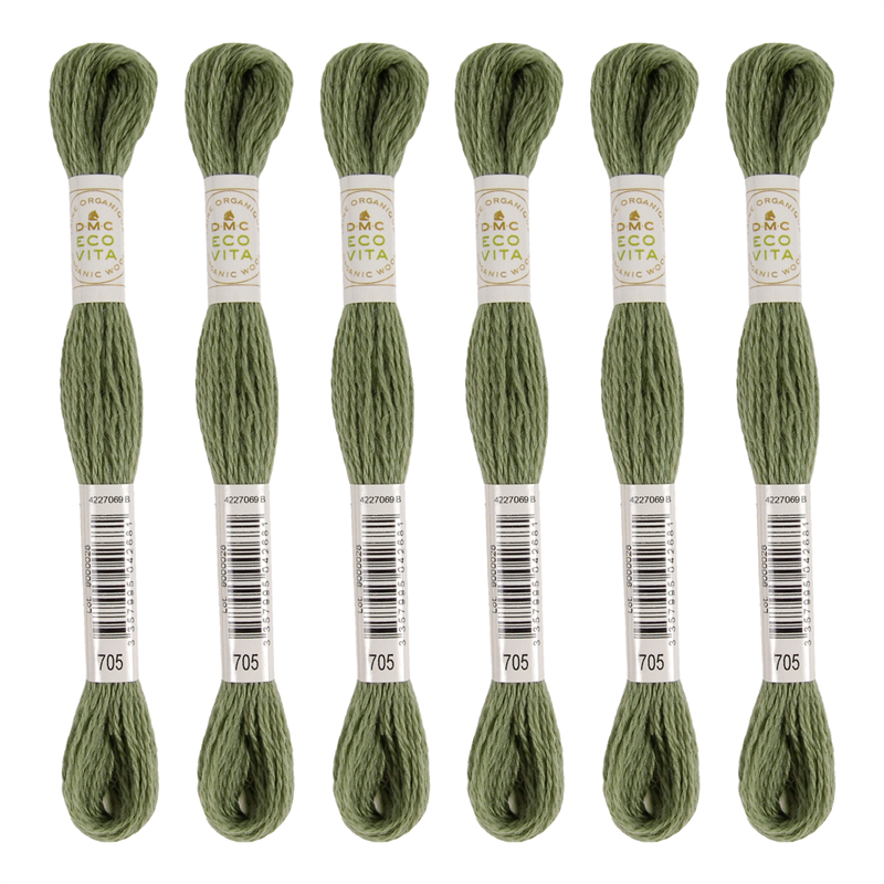 DMC 刺しゅう毛糸 [ECOVITA-エコヴィータ-] ウールスレッド 1カセ16m 同色6本入 col.705 1箱（ご注文単位1箱）【直送品】
