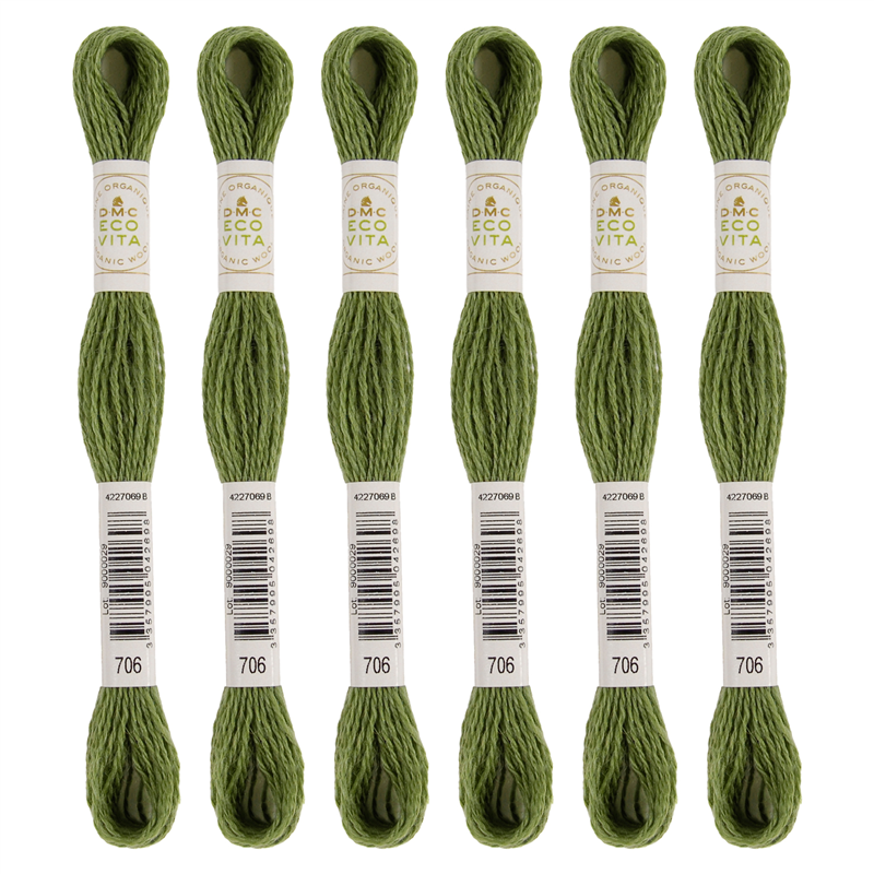 DMC 刺しゅう毛糸 [ECOVITA-エコヴィータ-] ウールスレッド 1カセ16m 同色6本入 col.706 1箱（ご注文単位1箱）【直送品】