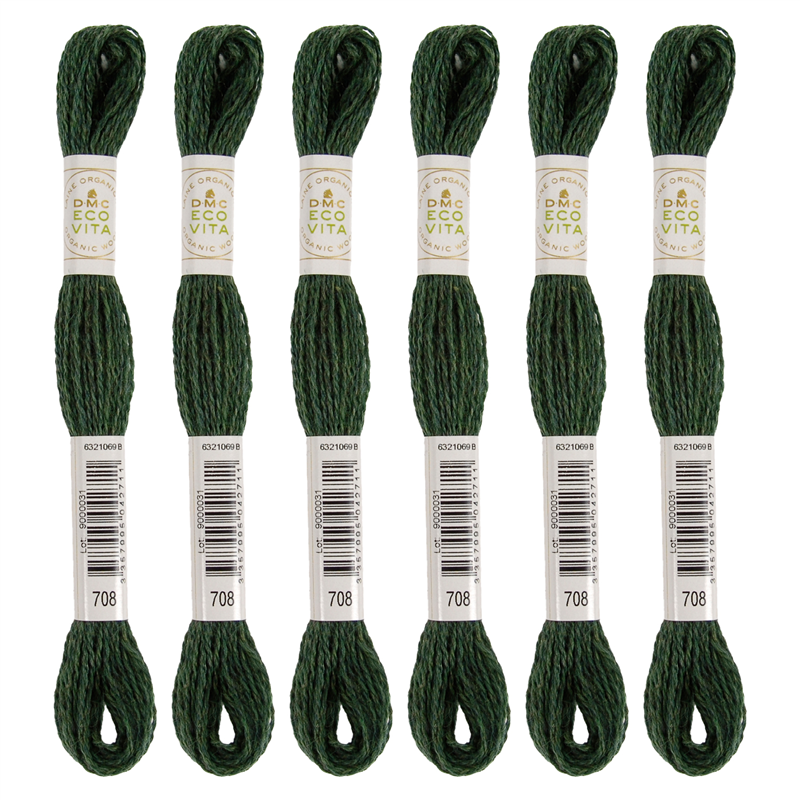 DMC 刺しゅう毛糸 [ECOVITA-エコヴィータ-] ウールスレッド 1カセ16m 同色6本入 col.708 1箱（ご注文単位1箱）【直送品】