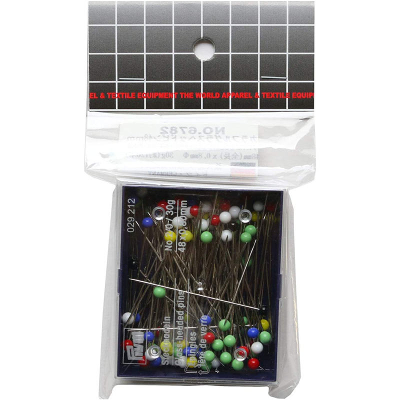 日本紐釦貿易 プリム(Prym) カラフルグラスヘッドピン 全長48mm 約120本入 マルチ 029212 （ご注文単位1個）【直送品】