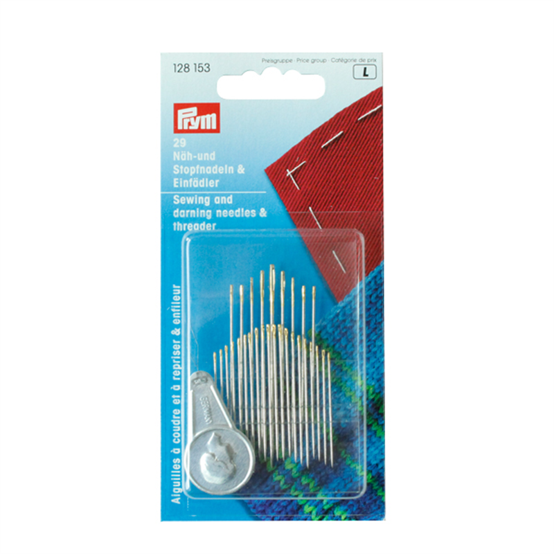 日本紐釦貿易 プリム(Prym) ソーイング・ダーニング針計29本 全長4～6cm 計29本 シルバー 128153 （ご注文単位1個）【直送品】