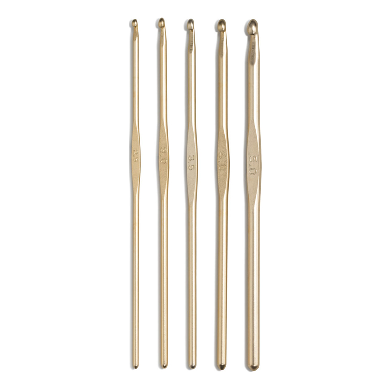 日本紐釦貿易 プリム(Prym) カギ針セット アルミ 14cm 2.5~5.0mm ゴールド PRM195990 (ご注文単位1個)【直送品】