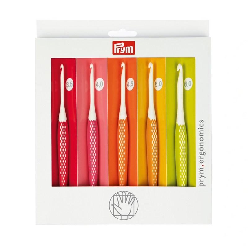 日本紐釦貿易 プリム(Prym) エルゴノミック かぎ針セット 3.5/4.0/4.5/5.0/6.0mm 5本セット/各1本入 PRM218440 (ご注文単位1セット)【直送品】
