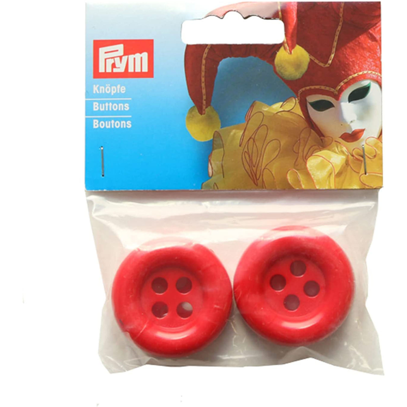 日本紐釦貿易 プリム(Prym) デコレーションボタン 外径35mm 4個入 レッド 315102 (ご注文単位1個)【直送品】
