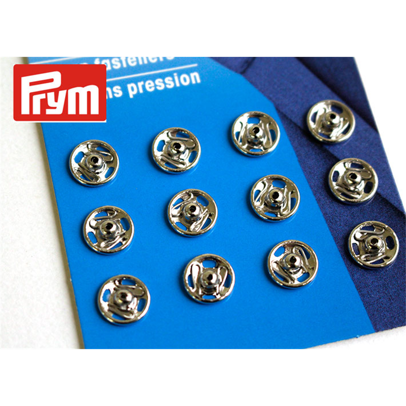 日本紐釦貿易 プリム(Prym) シルバースナップボタン 縫い付け 丸型 9mm 12組 シルバー 341242 (ご注文単位1個)【直送品】