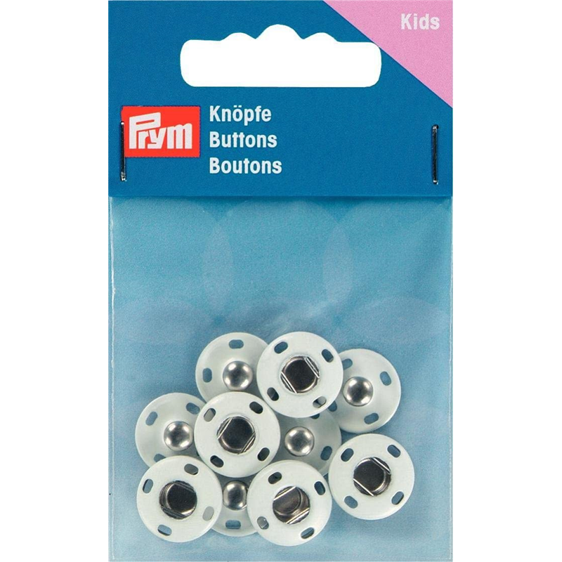 日本紐釦貿易 プリム(Prym) カラースナップボタン 縫い付け 丸型 直径14mm 5組 ホワイト 341000 (ご注文単位1個)【直送品】