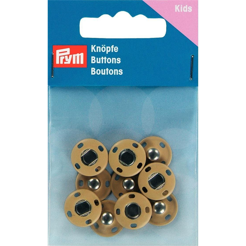 日本紐釦貿易 プリム(Prym) カラースナップボタン 縫い付け 丸型 直径14mm 5組 ベージュ 341901 (ご注文単位1個)【直送品】