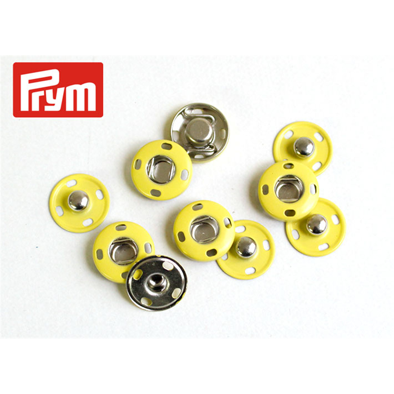 日本紐釦貿易 プリム(Prym) カラースナップボタン 縫い付け 丸型 直径14mm 5組 イエロー 341904 (ご注文単位1個)【直送品】