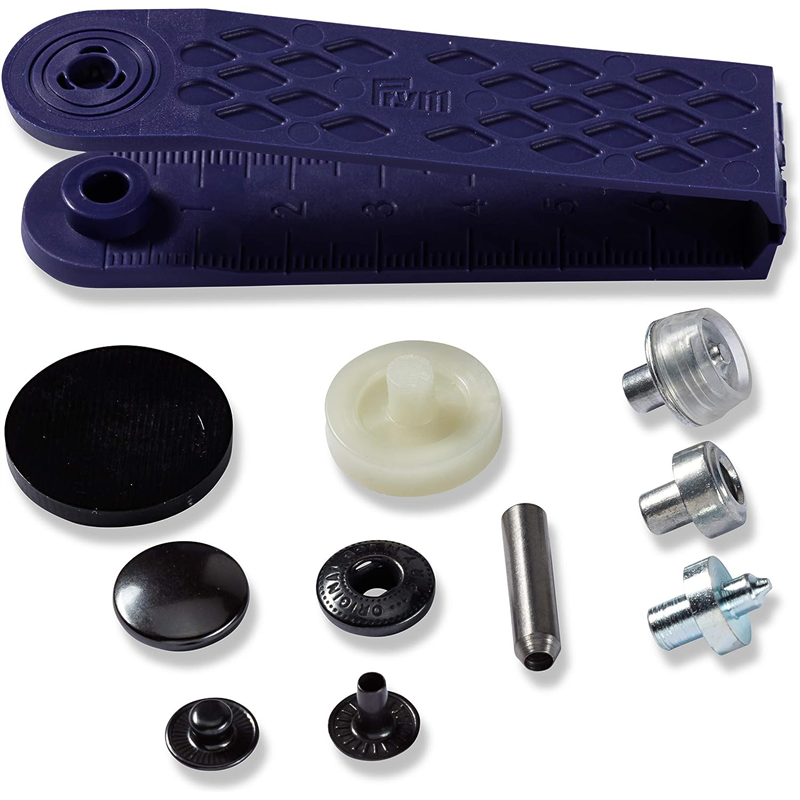 日本紐釦貿易 プリム(Prym) スナップボタン Anorak キット付 φ15mm 10組入 ブラックニッケル 390302 (ご注文単位1個)【直送品】