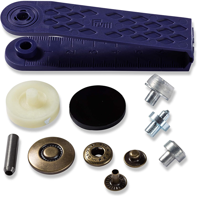 日本紐釦貿易 プリム(Prym) スナップボタン Anorak キット付 φ20mm 6組入 アンティーク真鍮 390355 （ご注文単位1個）【直送品】