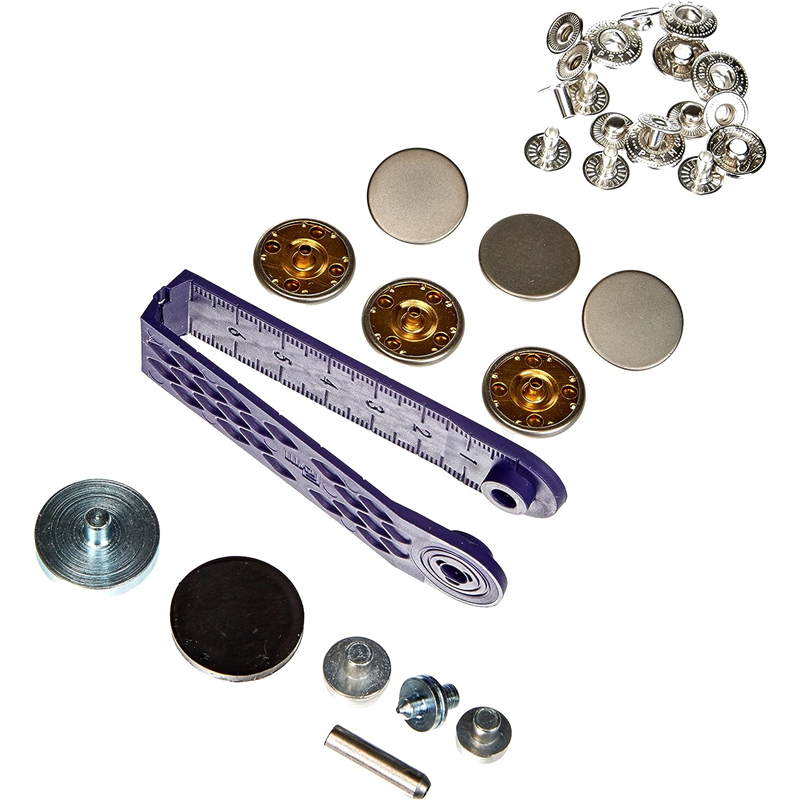 日本紐釦貿易 プリム(Prym) スナップボタン Anorak キット付 φ20mm 6組入 マットシルバー 390376 (ご注文単位1個)【直送品】