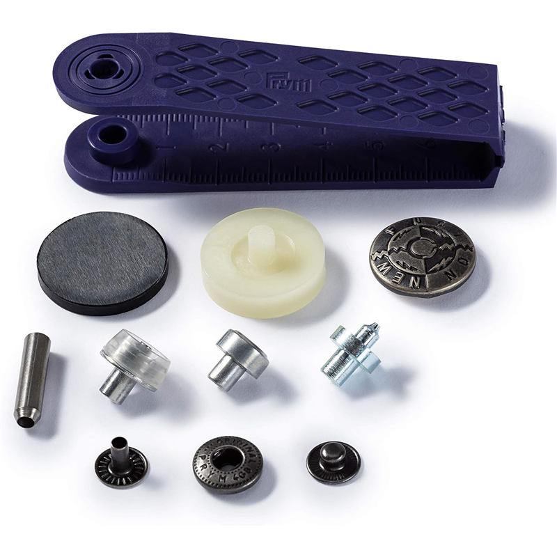 日本紐釦貿易 プリム(Prym) スナップボタン Anorak キット付 φ20mm 6組入 アンティークシルバー 390513 （ご注文単位1個）【直送品】